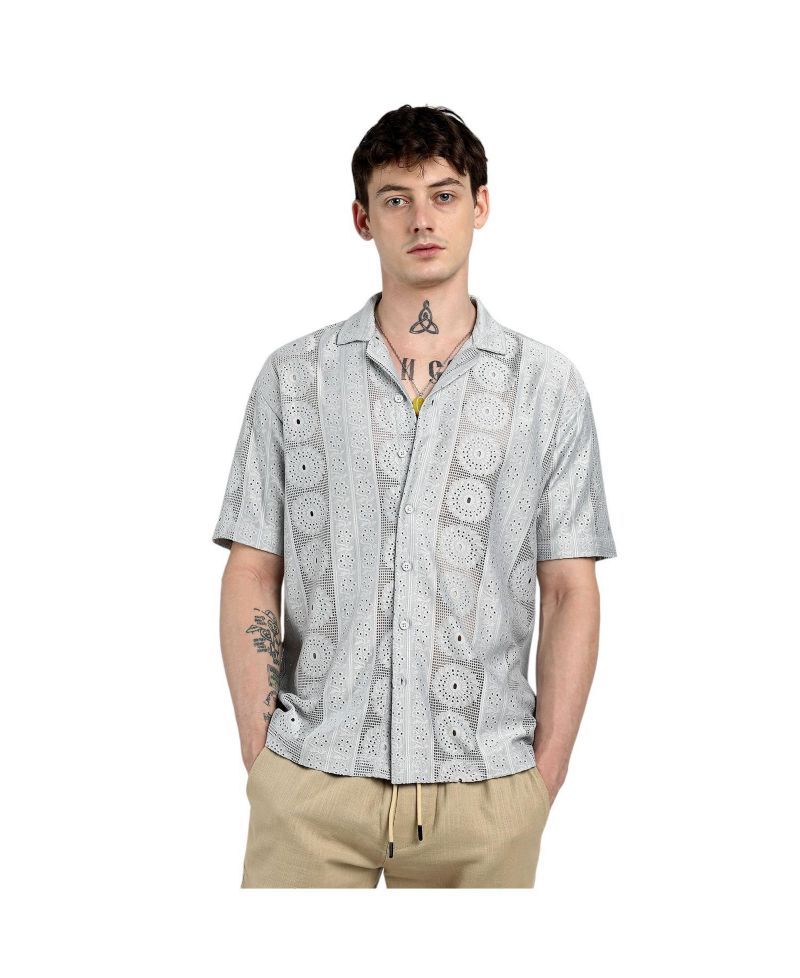Men's Oversized Candy Striped Shirt