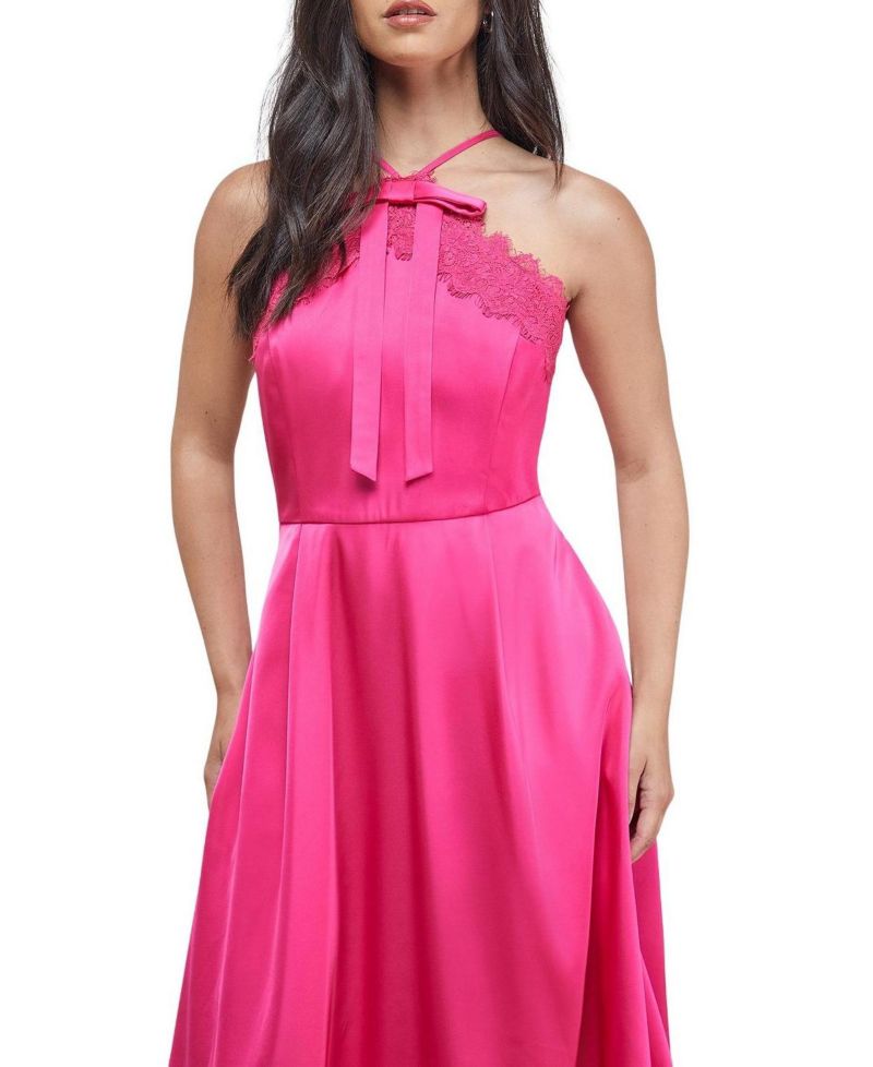 Women's Lace Detail Midi Prom Dress