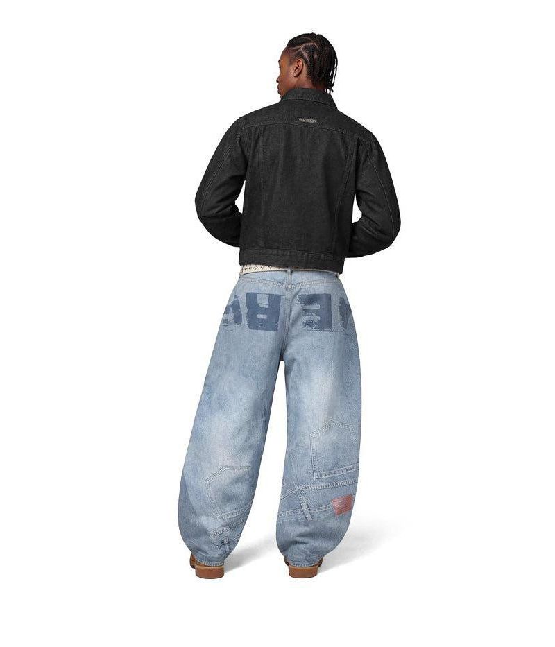 Men's Inverted Graphic Baggy Barrel Jeans