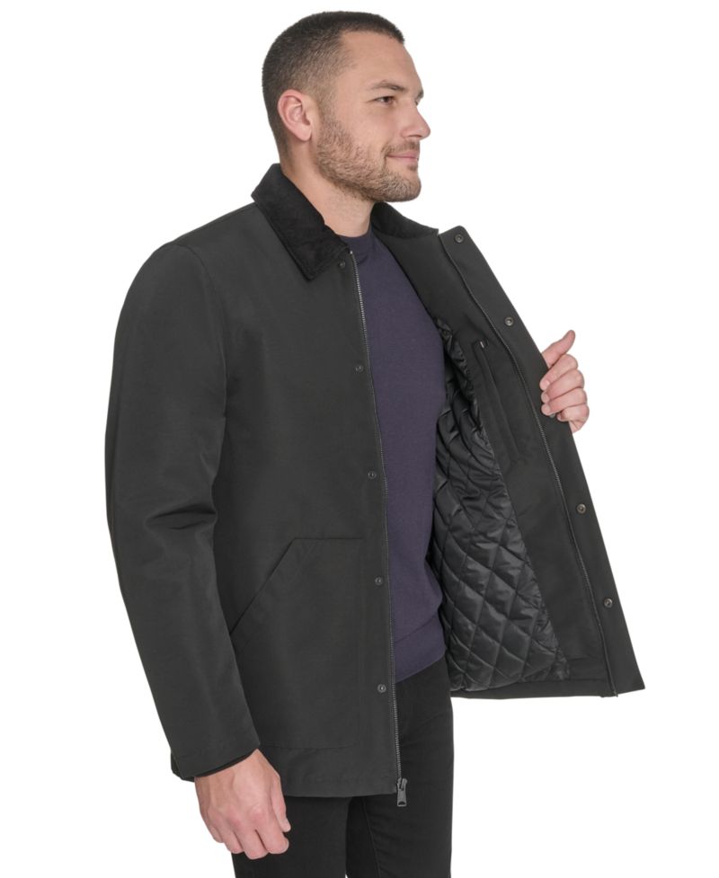 Men's Highland Barn Coat with Corduroy Collar