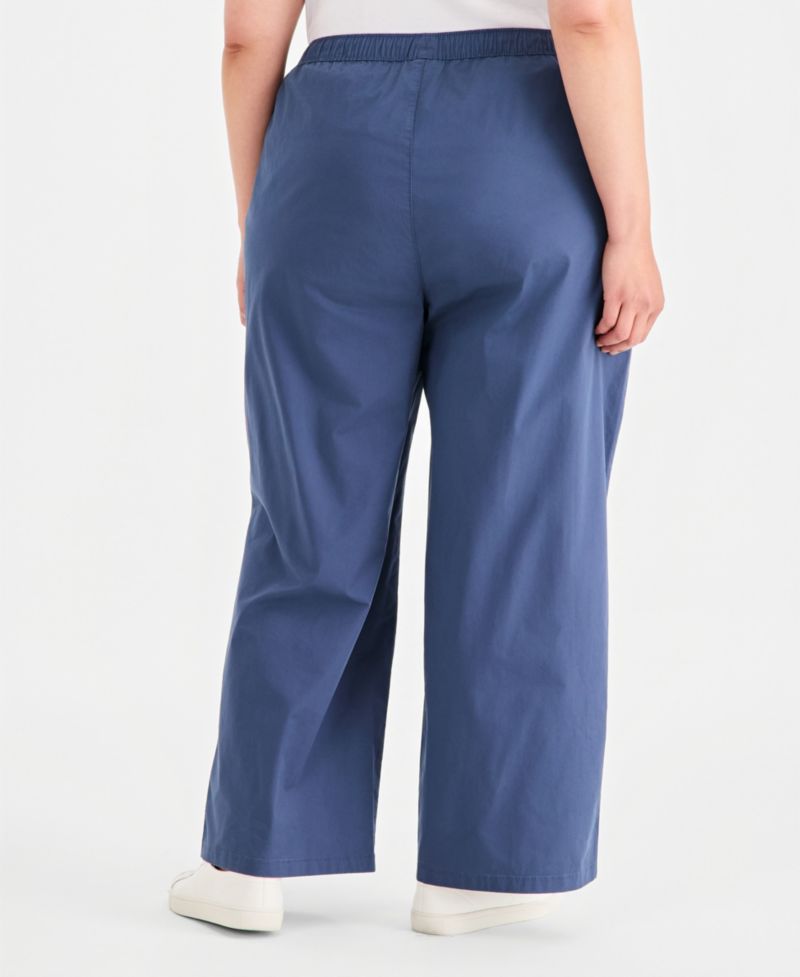 Plus Size Wide-Leg Pull-On Pants