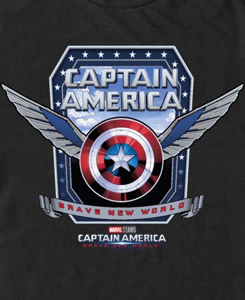 Men's Captain America Shield Wings Short Sleeve T-Shirt