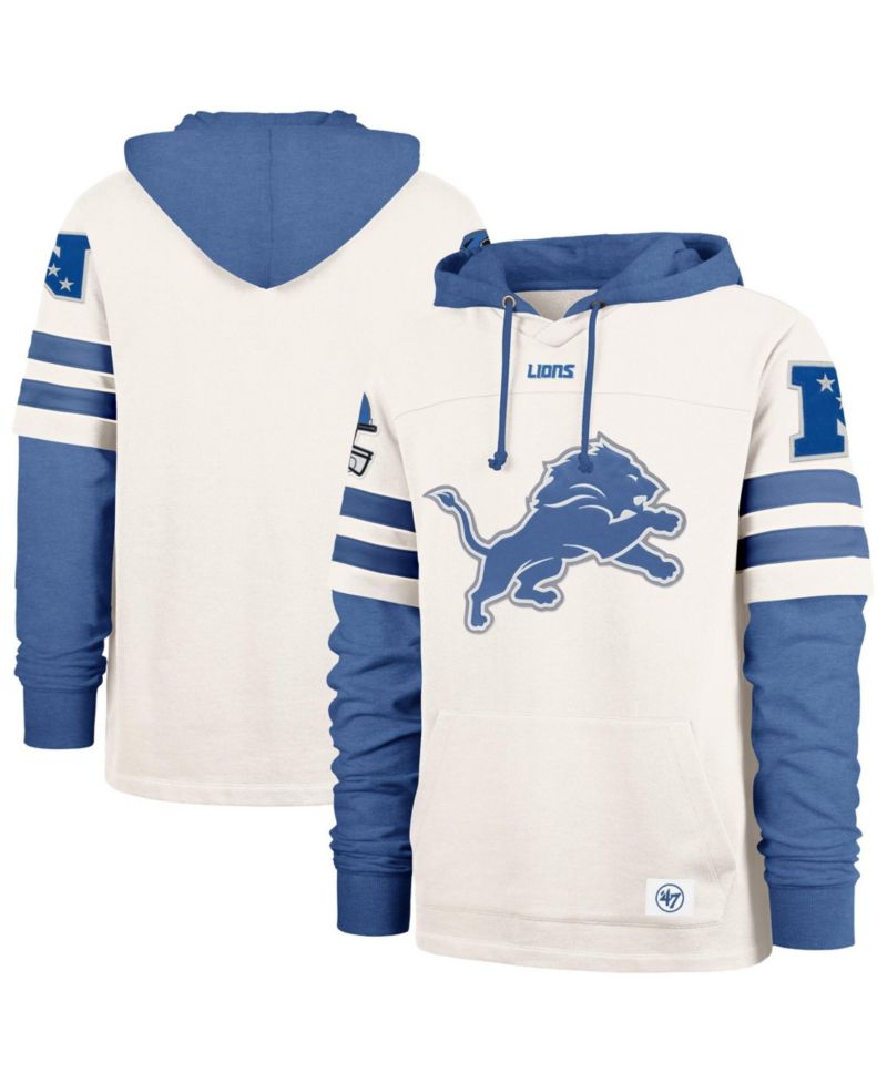 Men's Cream Detroit Lions Split Zone Cornerback Duo Lacer Hoodie