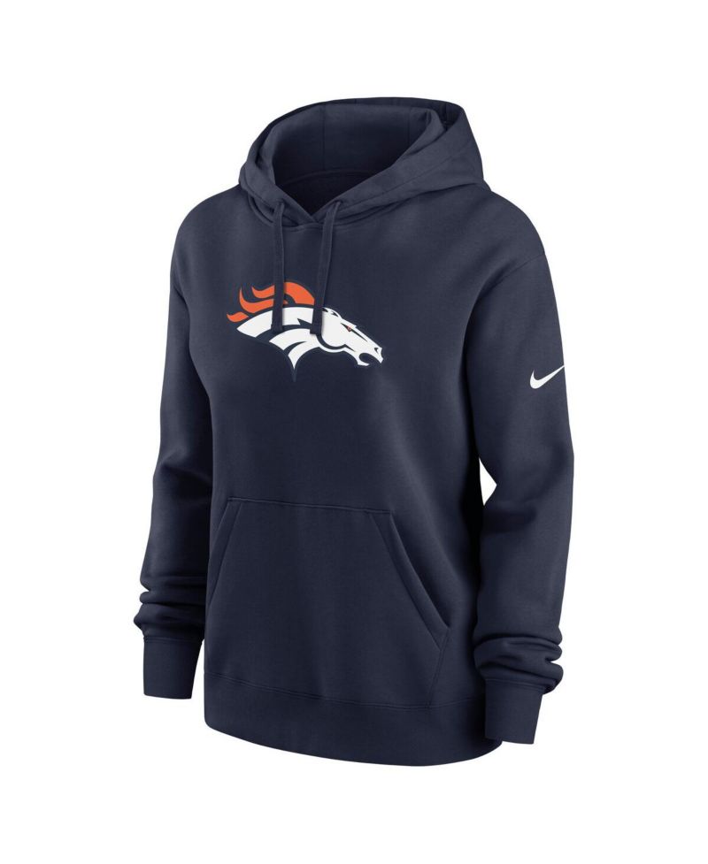 Women's Navy Denver Broncos Club Fleece Pullover Hoodie