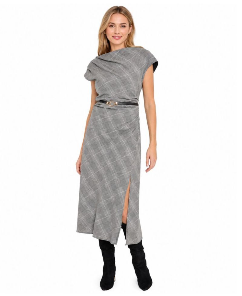 Women's Crewneck Belted Dress