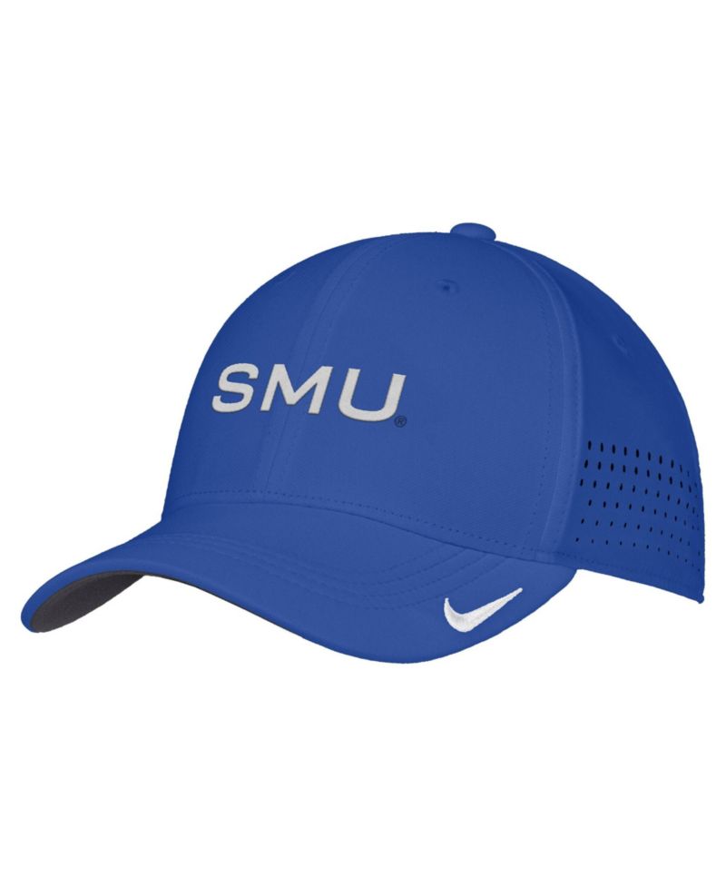 Men's Royal SMU Mustangs 2026 On-Field AeroBill SwooshFlex Dri-FIT Hat