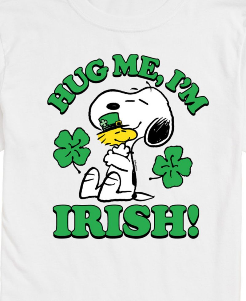 Men's Peanuts St Patrick's Day Hug Me I'm Irish Short Sleeve T-Shirt
