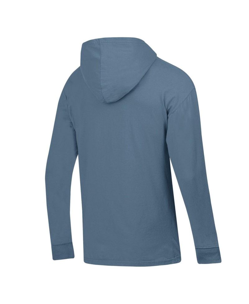 Men's Blue Michigan Wolverines Long Sleeve Hooded T-Shirt
