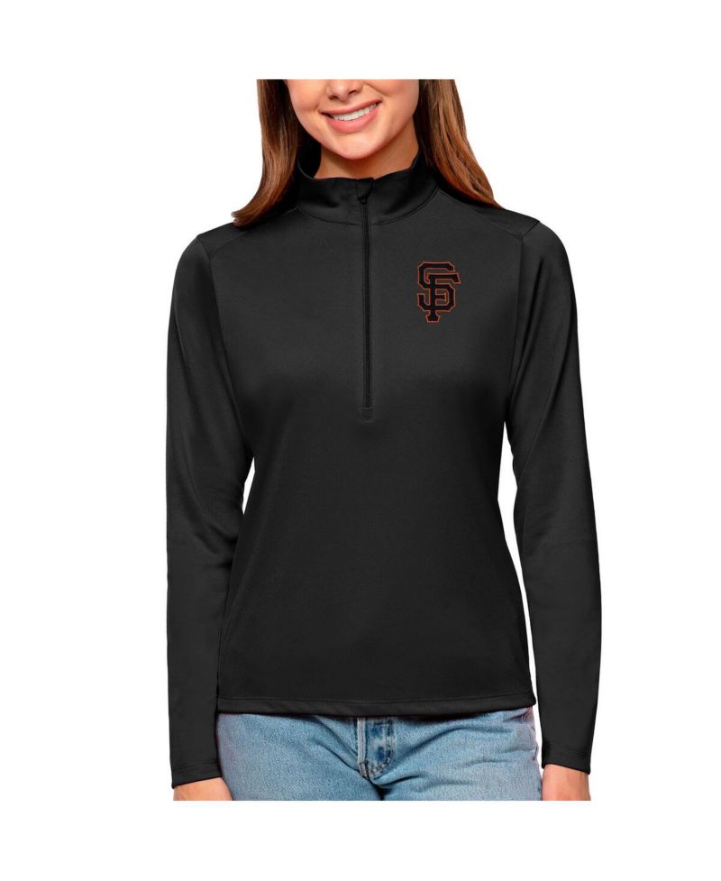 Women's Black San Francisco Giants Tribute Quarter-Zip Pullover Top