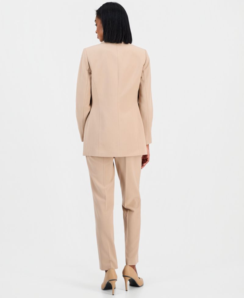 Women's Bi-Stretch Faux Double-Breasted Boyfriend Jacket, Scoop-Neck Camisole & Bi-Stretch Straight-Leg Dress Pants