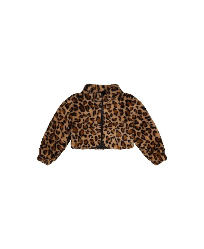 Kids & Baby Little and Big Girl 6-14 Faux Fur Jacket Leopard Print