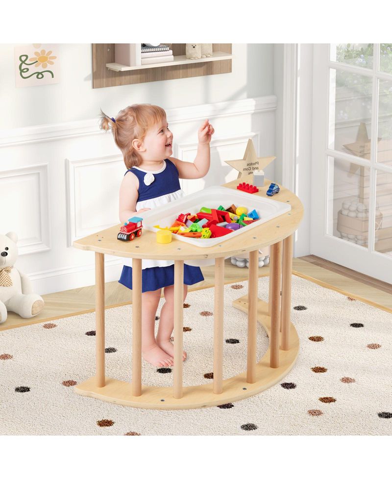 Ages 1-4 6-in-1 Wooden Montessori Climbing Arch Playset