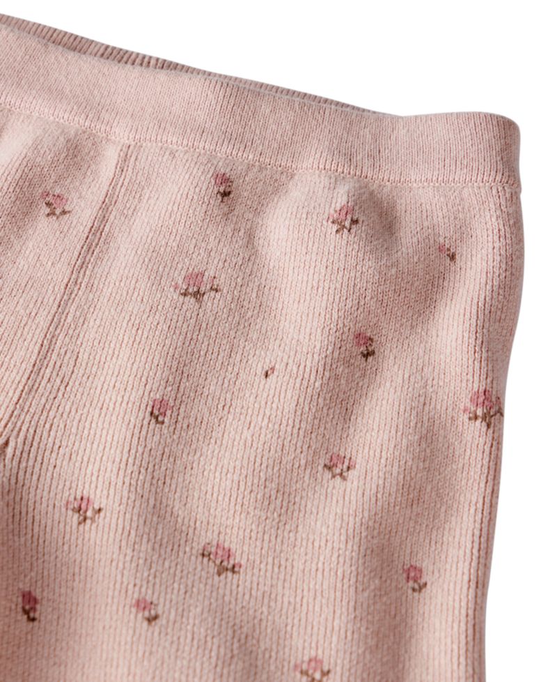 Baby Girls' Long-Sleeve Floral-Print Wide-Leg Top and Pants Set