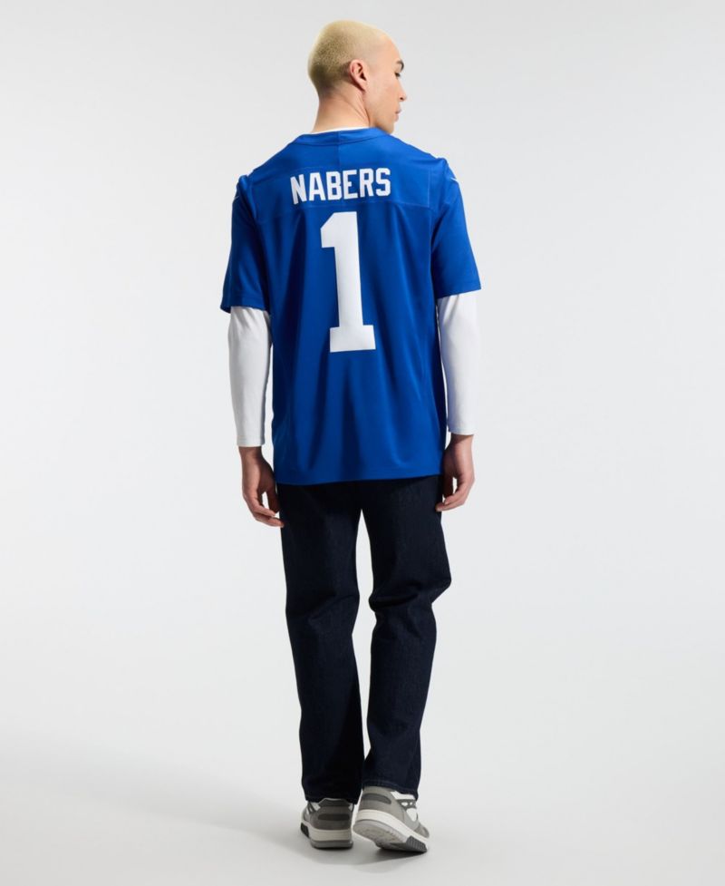 Men's Malik Nabers Royal New York Giants Vapor F.U.S.E. Stitched Limited Jersey