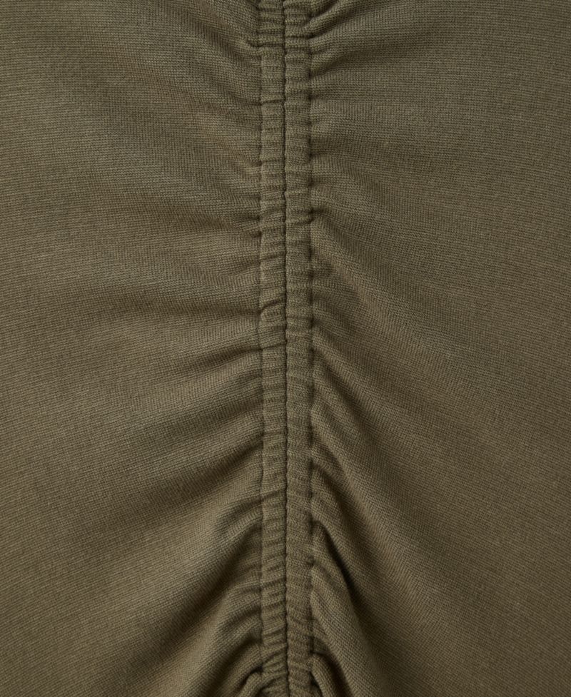 Women's Fluid Knit Gathered Detail Midi Dress