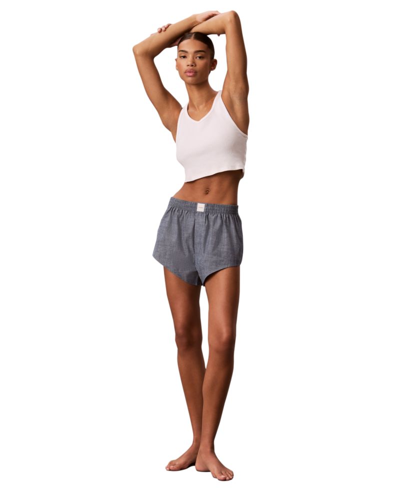 Women's High-Rise Pull-On Chambray Shorts, 3" Inseam