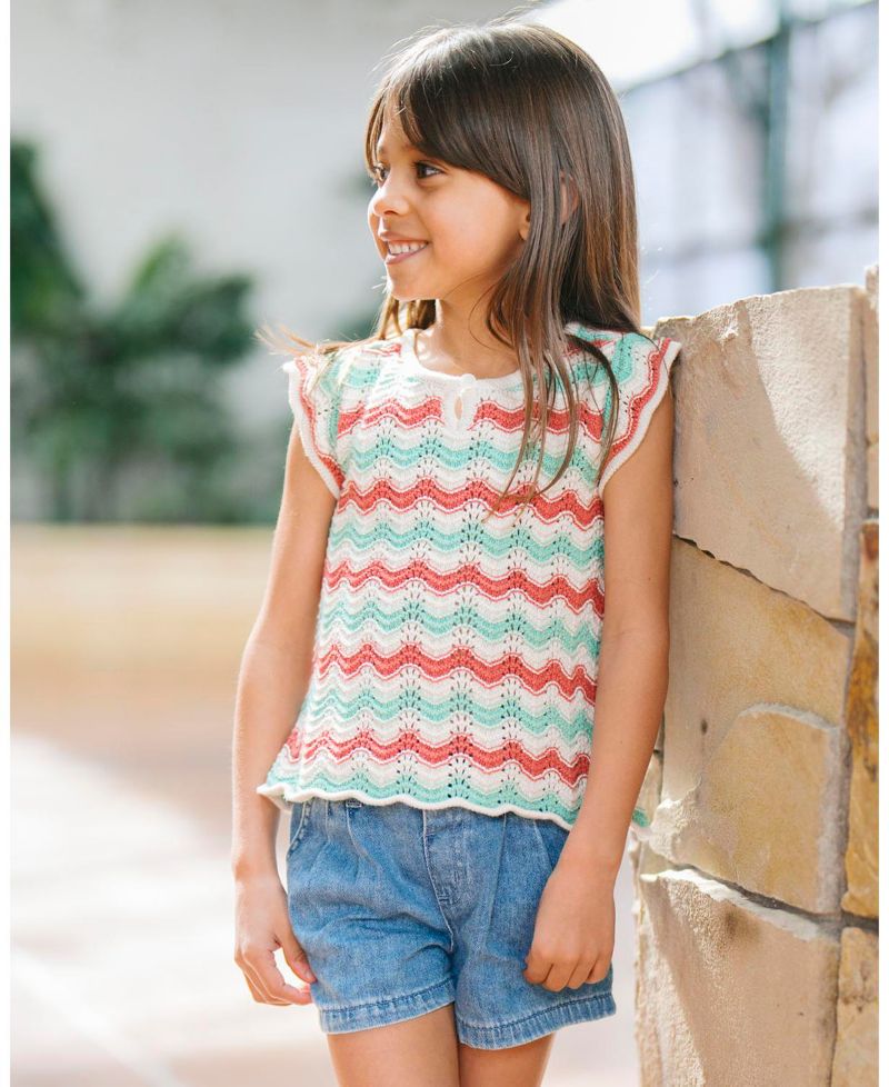 Girls Hope and Henry Organic Flutter Sleeve Sweater Top