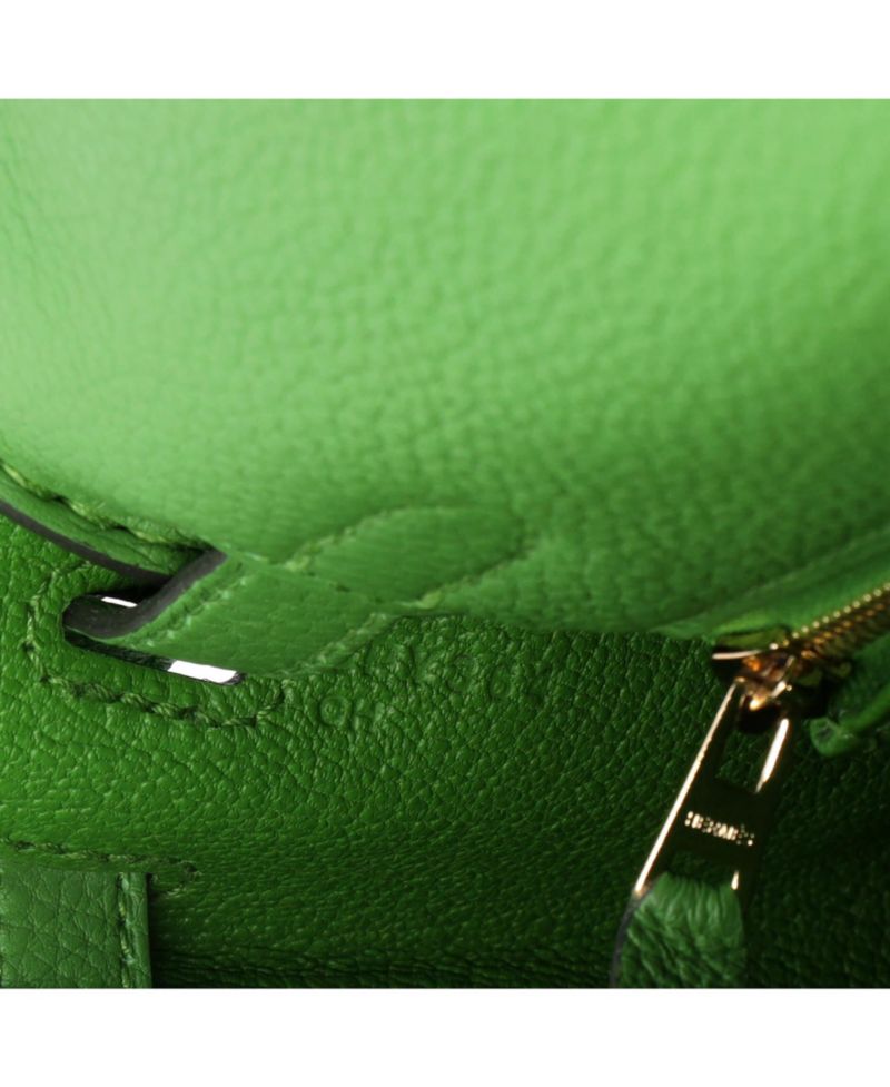 Kelly 25 Handbag Green Togo with Gold Hardware