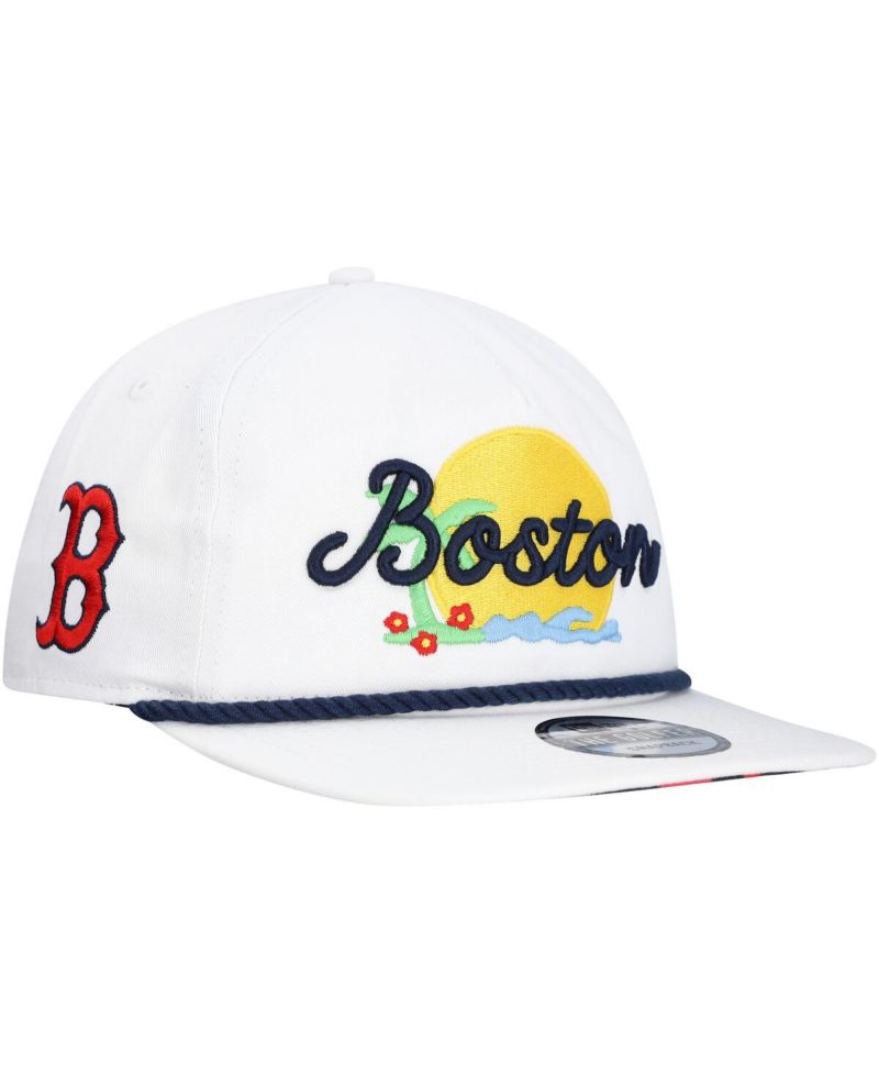 Men's White Boston Red Sox Paradise Golfer Adjustable Hat