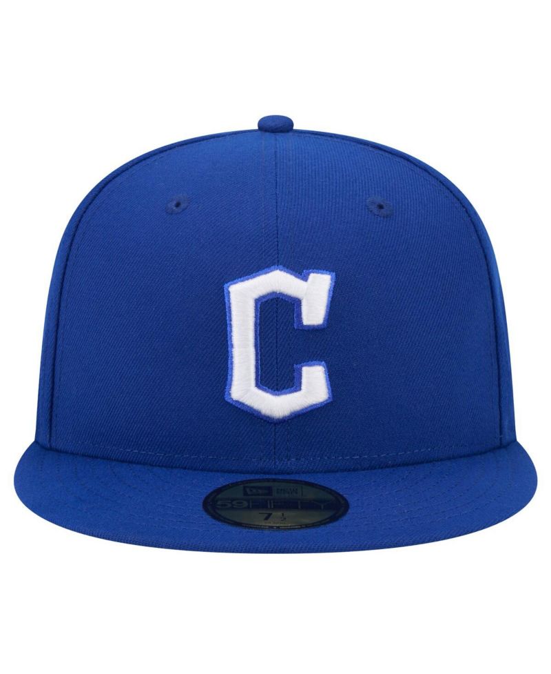 Men's Royal Cleveland Guardians White Logo 59Fifty Fitted Hat