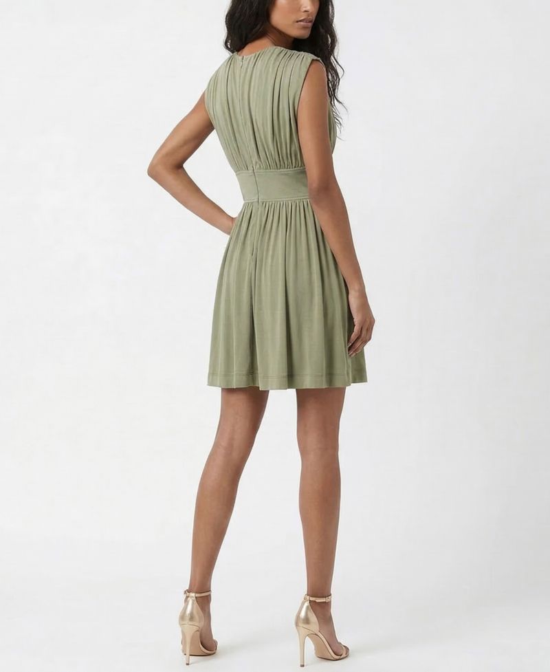 Petite Ruched Fit & Flare Mini Dress