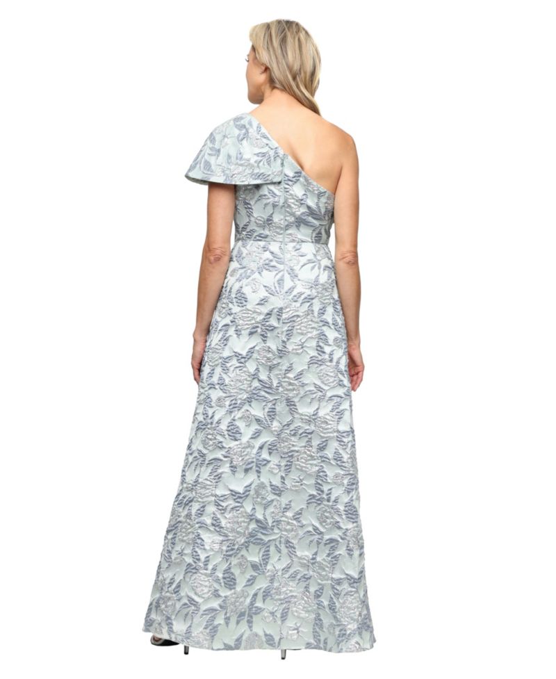 Petite One-Shoulder Jacquard Ball Gown