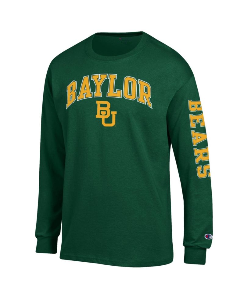 Men's Green Baylor Bears Arch Over Logo 2-Hit Long Sleeve T-Shirt