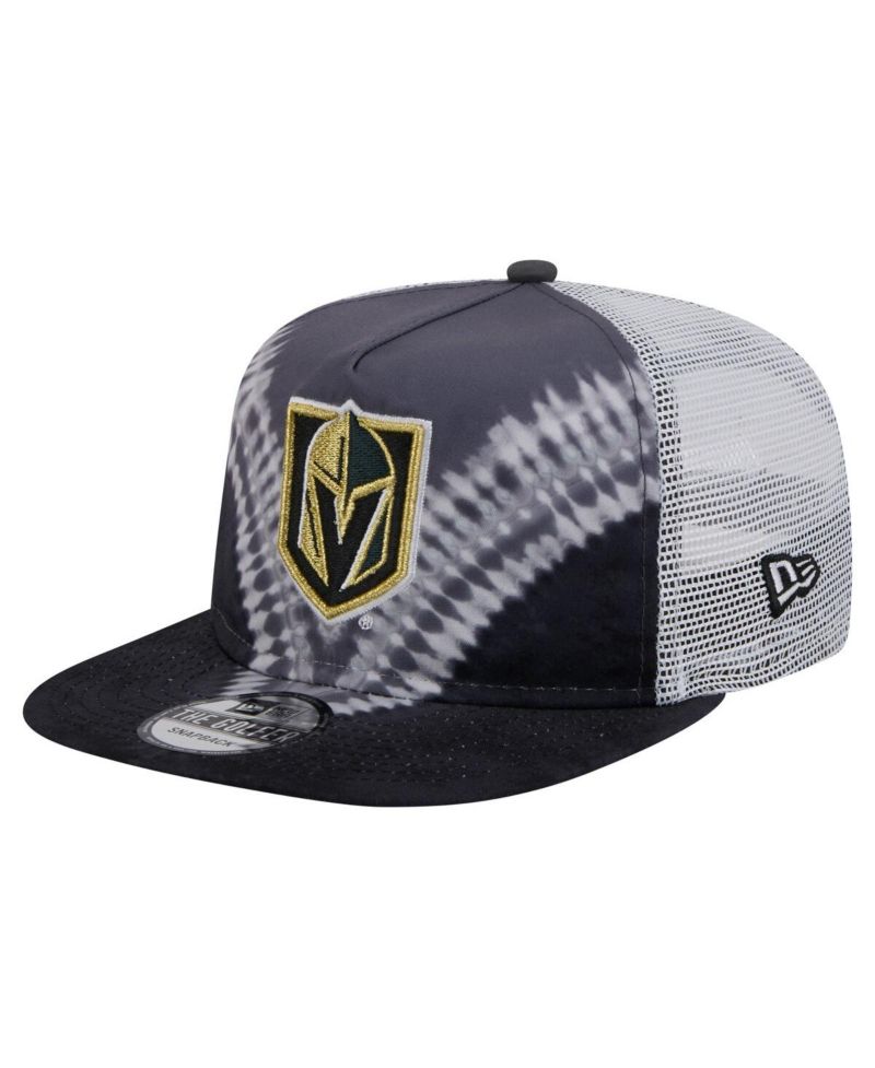 Men's Black/Gray Vegas Golden Knights Throwback V-Dye Adjustable Golfer Hat