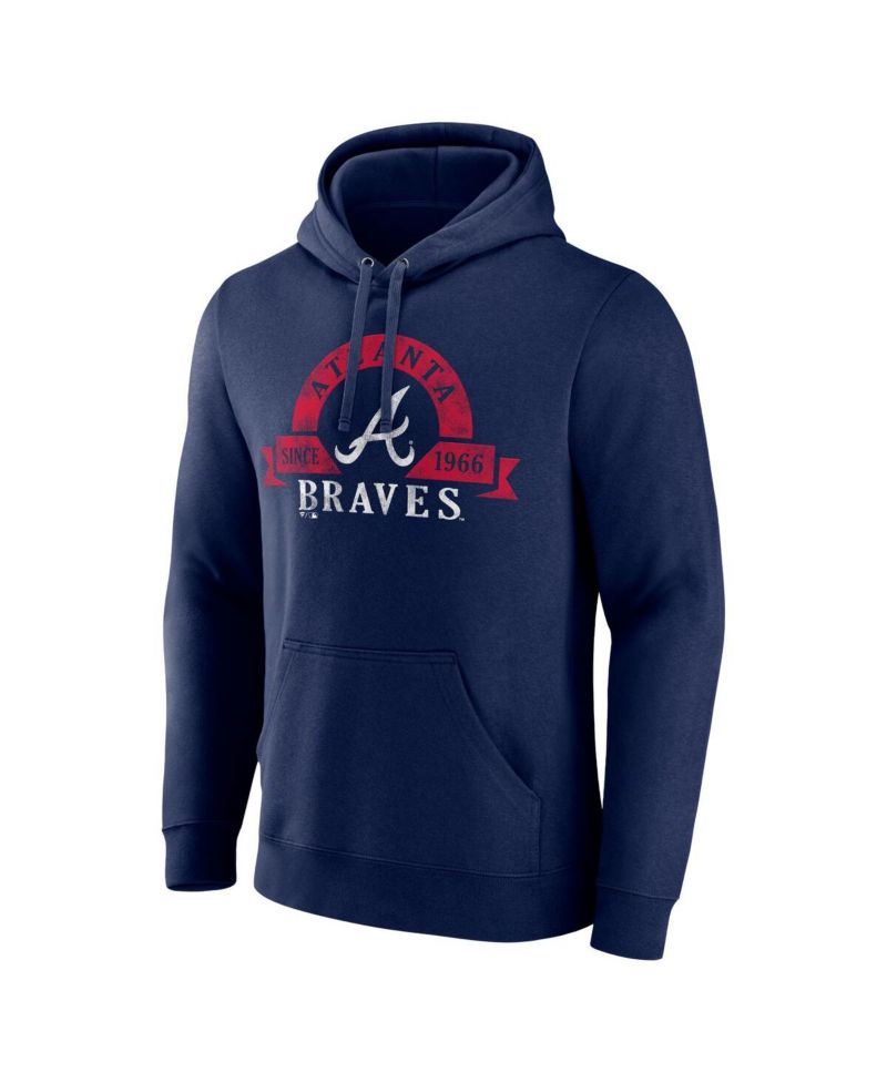 Men's Navy Atlanta Braves Big and Tall Utility Pullover Hoodie