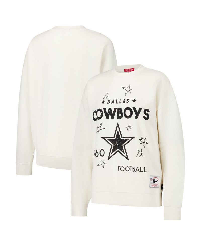 Women's Cream Dallas Cowboys Lightweight 3.0 Logo Pullover Sweatshirt