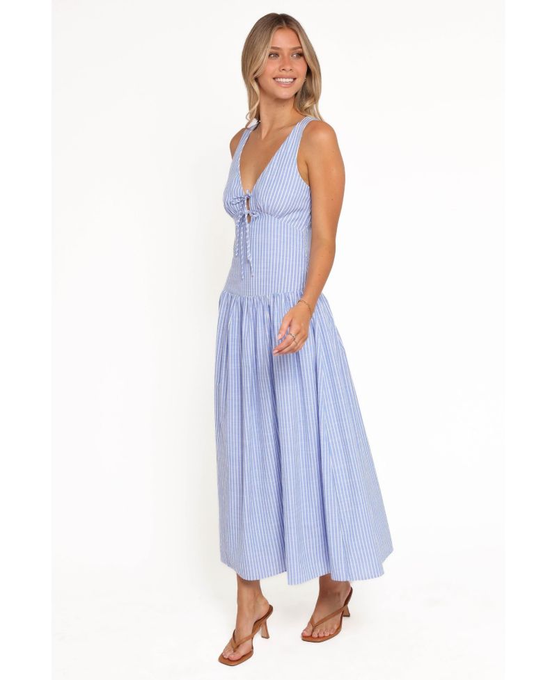 Women's Vanessa V-Neck Striped Maxi Dress