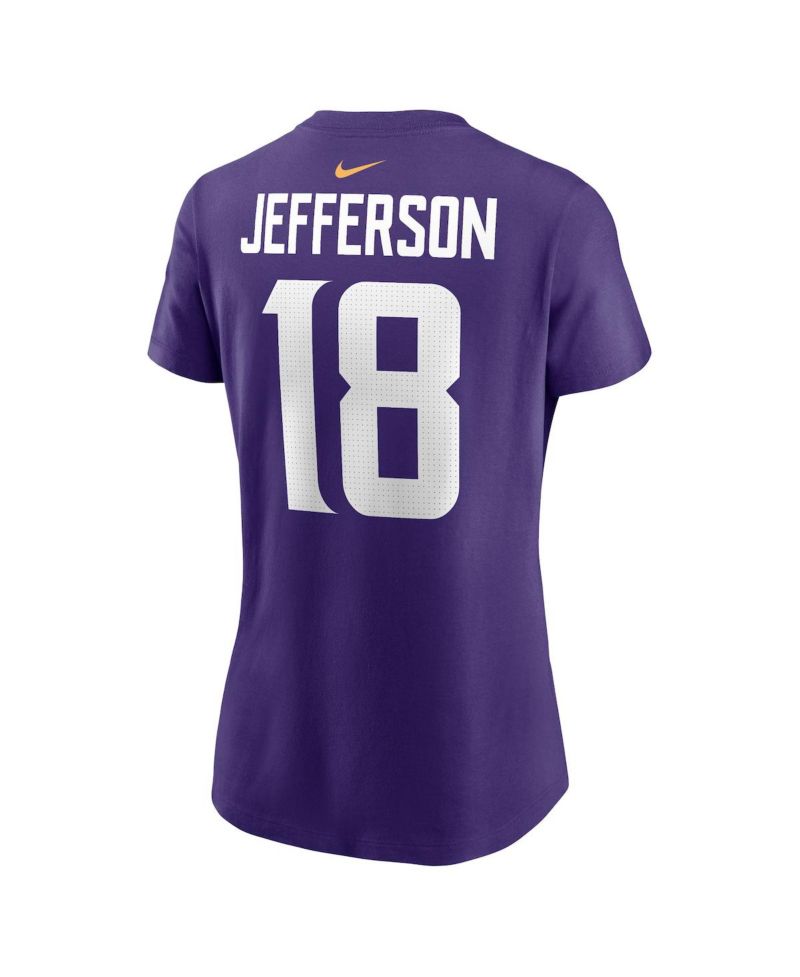 Men's and Women's Justin Jefferson Purple Minnesota Vikings Player Name & Number T-Shirt