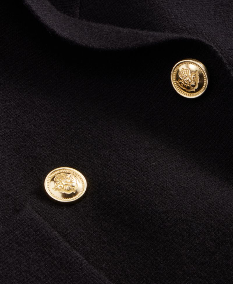 Petite Double-Breasted Patch Pocket Sweater