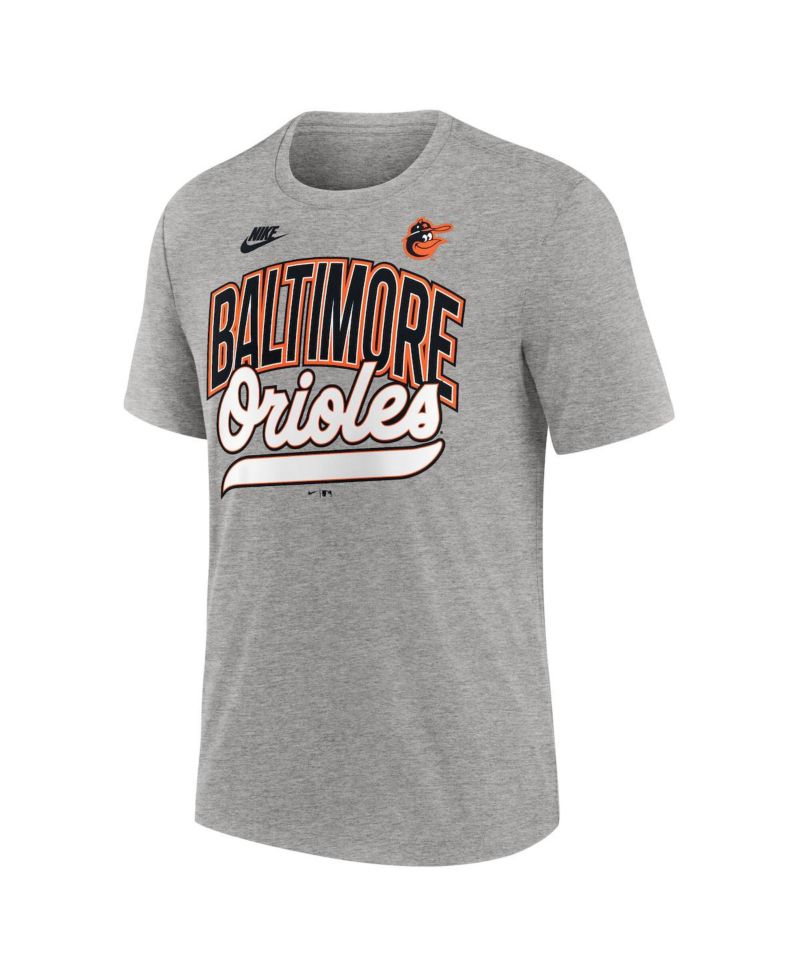 Men's Heather Gray Baltimore Orioles Cooperstown Collection Retro Tri-Blend T-Shirt