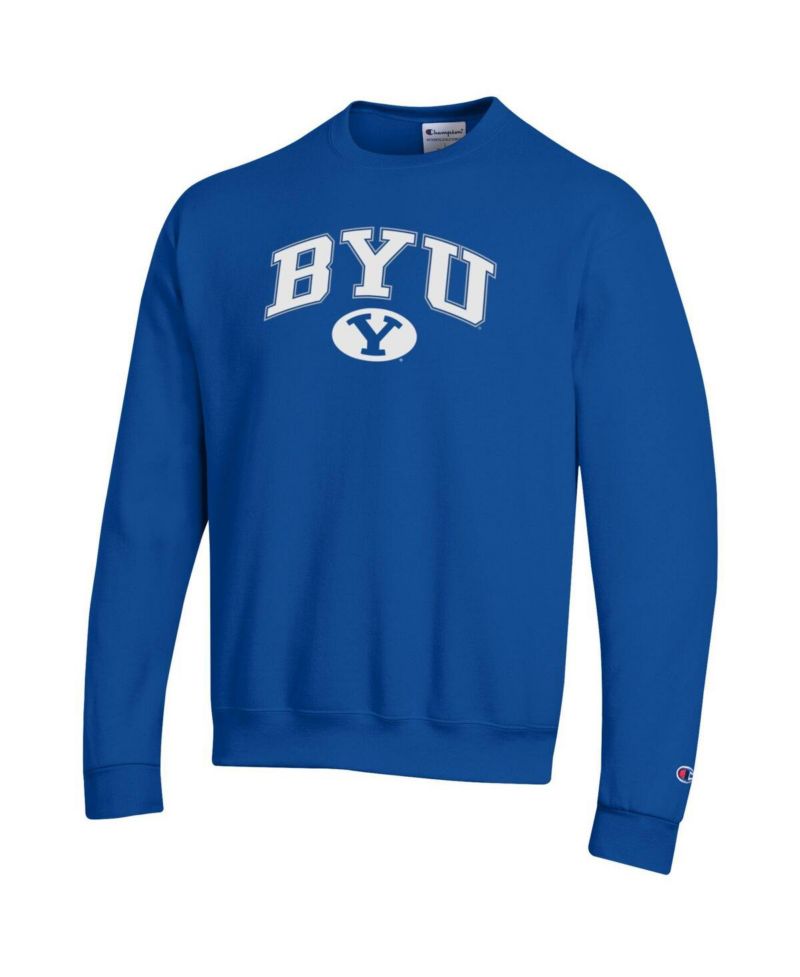 Men's Royal BYU Cougars Arch Over Logo Pullover Sweatshirt