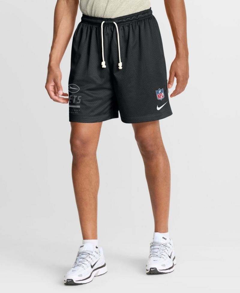 Men's Black/Platinum New York Jets Sideline Standard Issue Dri-FIT Reversible Shorts
