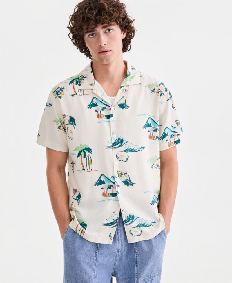 Men's Ramos Printed Short-Sleeve Camp Shirt