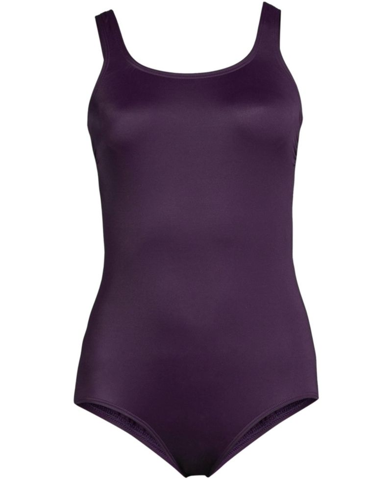 Plus Size Long Chlorine Resistant Soft Cup Tugless Sporty One-Piece Swimsuit