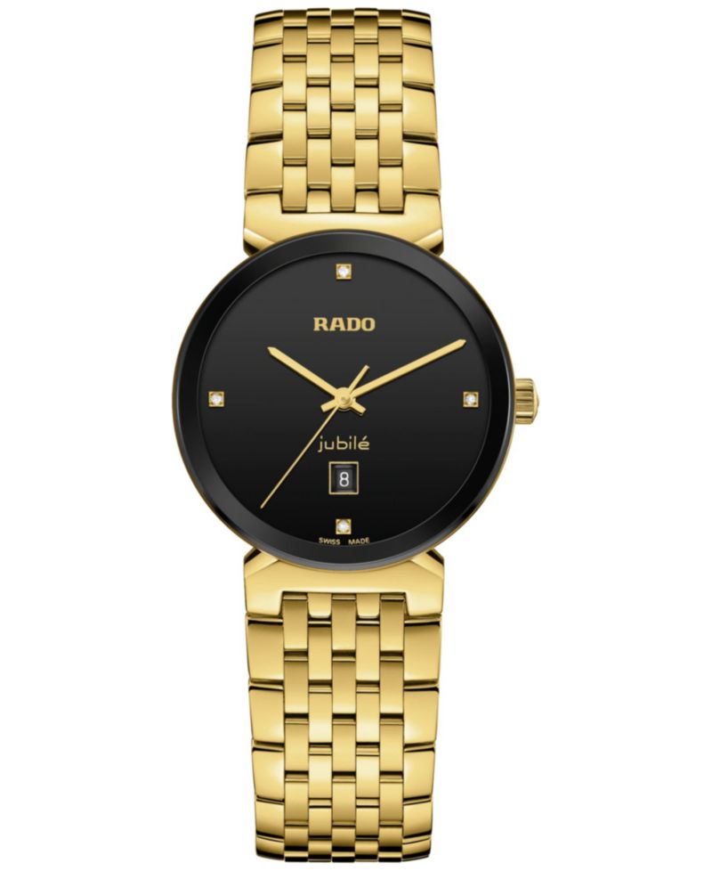 Women's Swiss Florence Classic Diamond Accent Gold Tone Stainless Steel Bracelet Watch 30mm