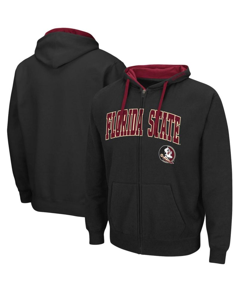 Men's Black Florida State Seminoles Big and Tall Full-Zip Hoodie
