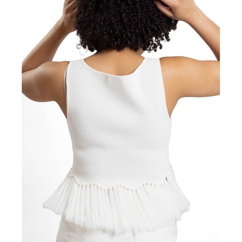 Women's Tanja Scoop Neck Fringe Peplum Sleeveless Knit Top