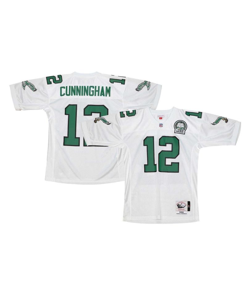 Men's Randall Cunningham White Philadelphia Eagles 1992 Authentic Jersey