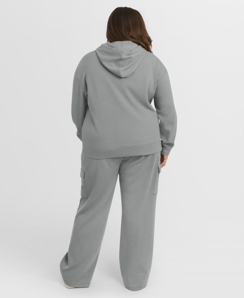 Women's 2-Piece Gray Philadelphia Phillies Plus Size Waffle-Knit Long-Sleeve Hoodie & Lounge Pant Set