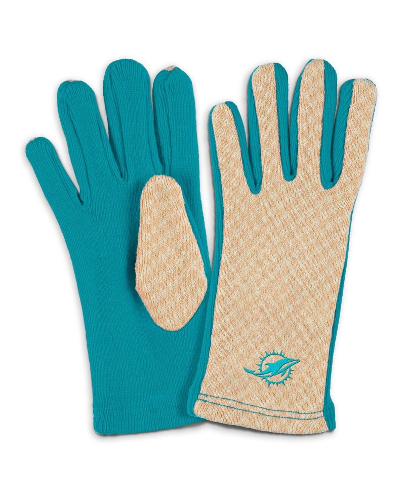 Women's Miami Dolphins Tonal Microcheck Scarf Glove Set