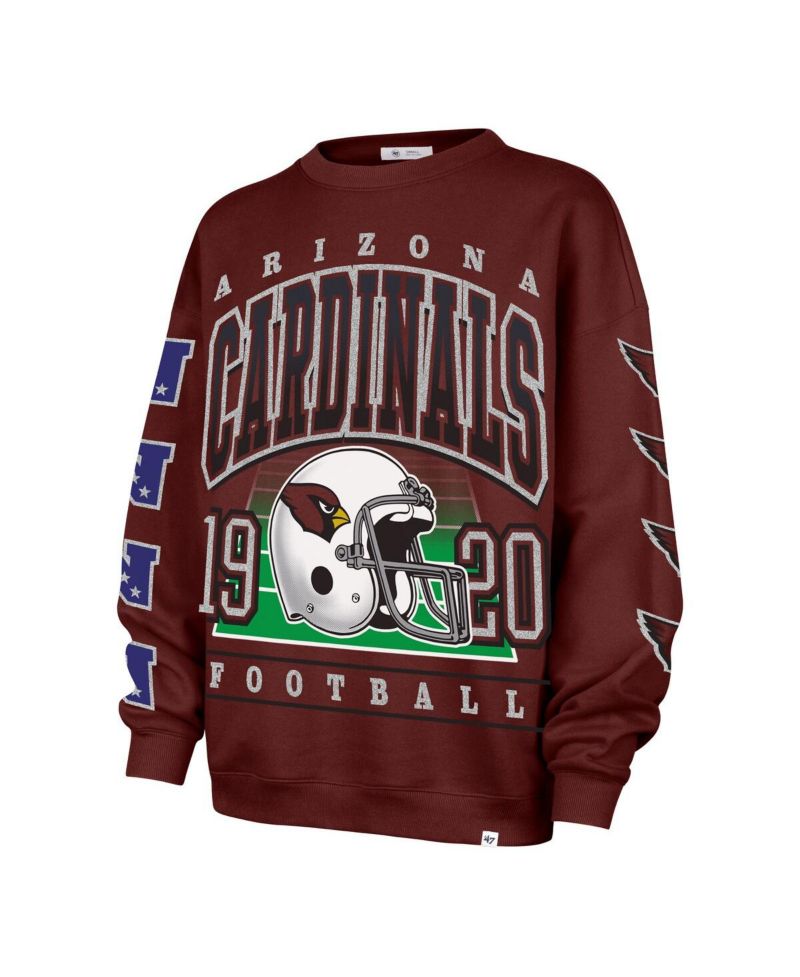 Women's Cardinal Arizona Cardinals Go Big Oversized Pullover Sweatshirt