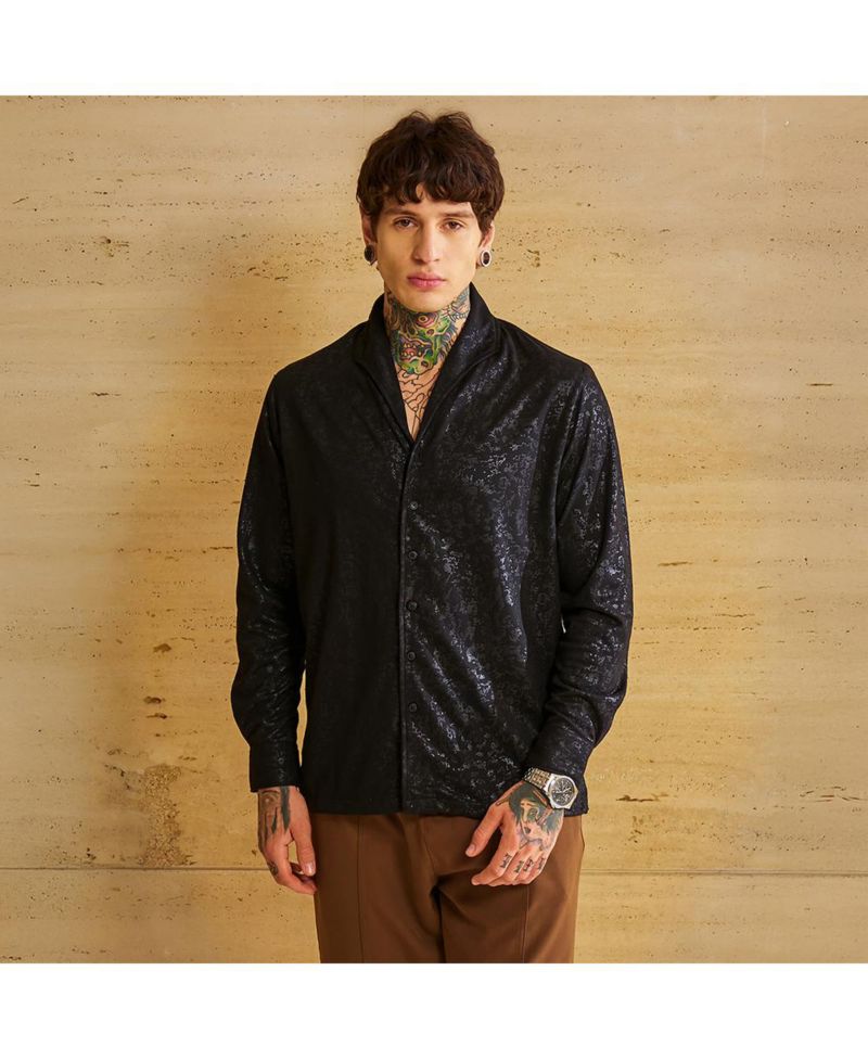 Men's Onyx Black Corroded-Tactile Shirt