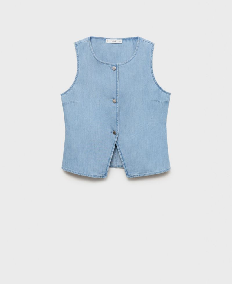 Women's Buttoned Denim Gilet