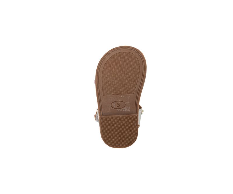 Toddler Girl's Fashion Sandals - Dressy Shoes with Glitter Braid and Bracelet Accent