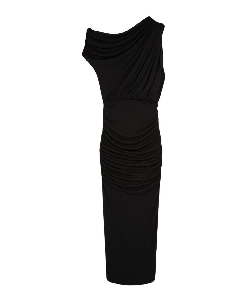 Women's Asymmetric Neckline Midi Dress