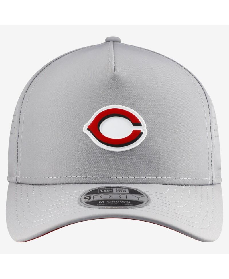 Men's Gray Cincinnati Reds Micro Logo 9FORTY M-Crown A-Frame Adjustable Hat